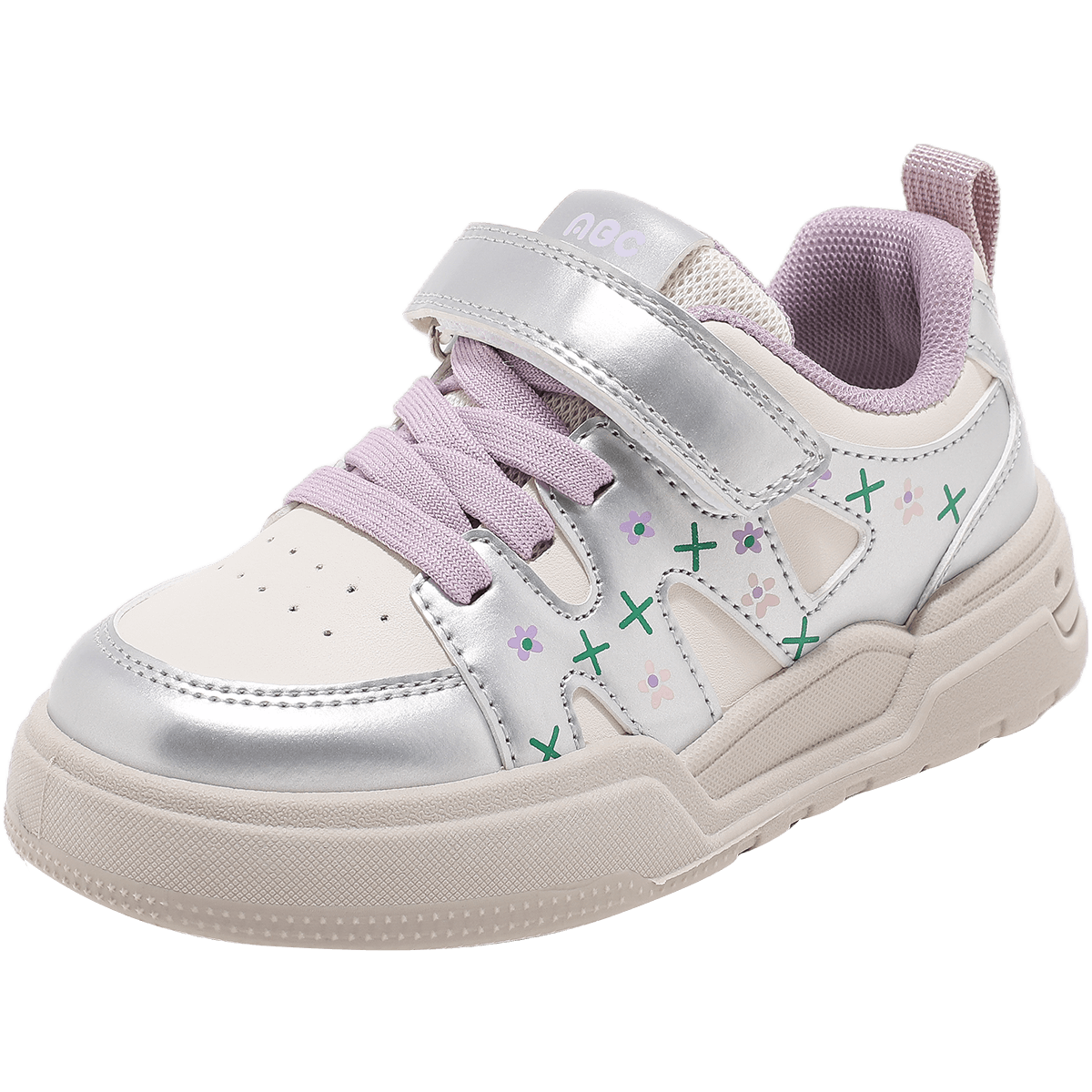 ABC KIDS Children's Autumn Sneakers Girls Low-top Casual Sports Shoes 35 Size Beige/Grey Purple