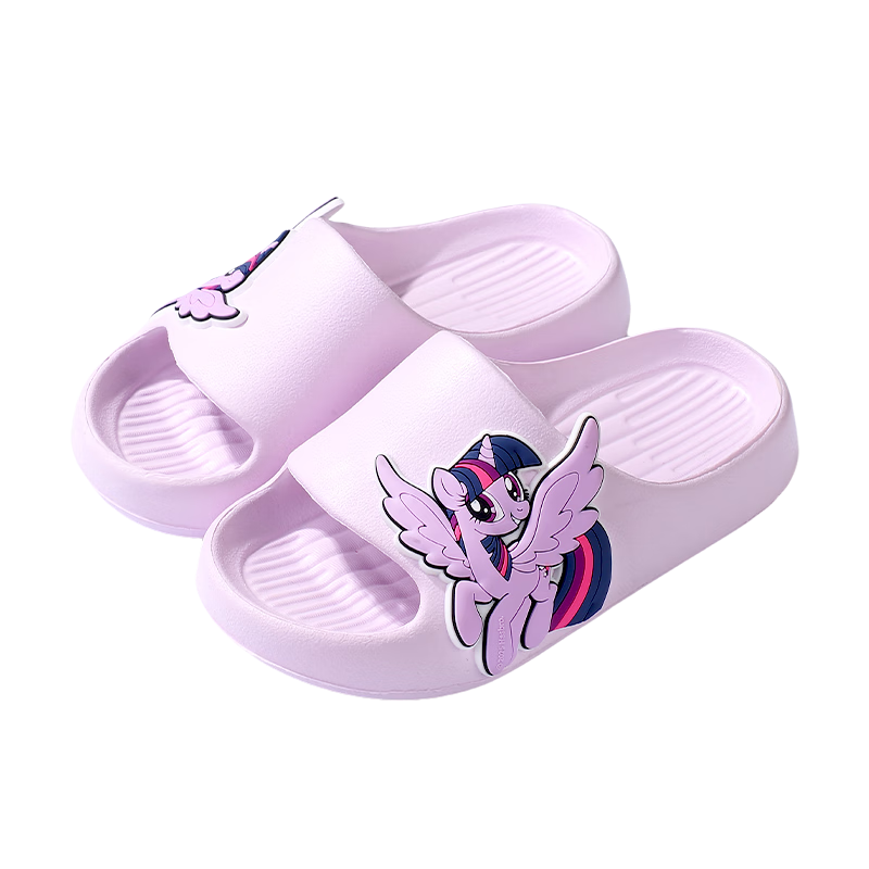 MY LITTLE PONY Children's Slippers, Girls' Summer Style, for Older Kids, Non-Slip, Baby Soft-Soled Sandals, Purple Yuet, Size 180
