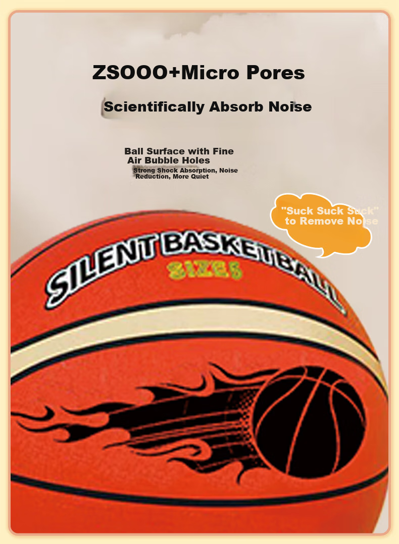 Babamama Silent Basketball, Noiseless Ball, Children's Toy, for Ages 3-6, Indoor Bounce Ball, Size 7 Sports Equipment, Boys' Gift 8