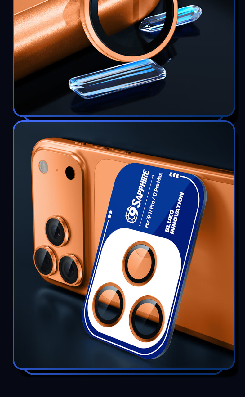 Lanxingxiansheng [99% Pure Sapphire] Lens Protector for Apple IPhone 17 Pro Max Camera, High-Definition Wear-Resistant Scratch-Resistant Phone Protective Film, Colorful 5