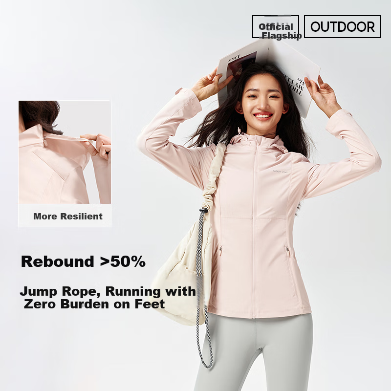 MOLY VIVI Slim-Fit Soft Shell Jacket for Women, Waist-Cinching Coat, Spring And Summer New Style Outdoor Windproof Waterproof Sports Hiking Wear, Magic Vivvi