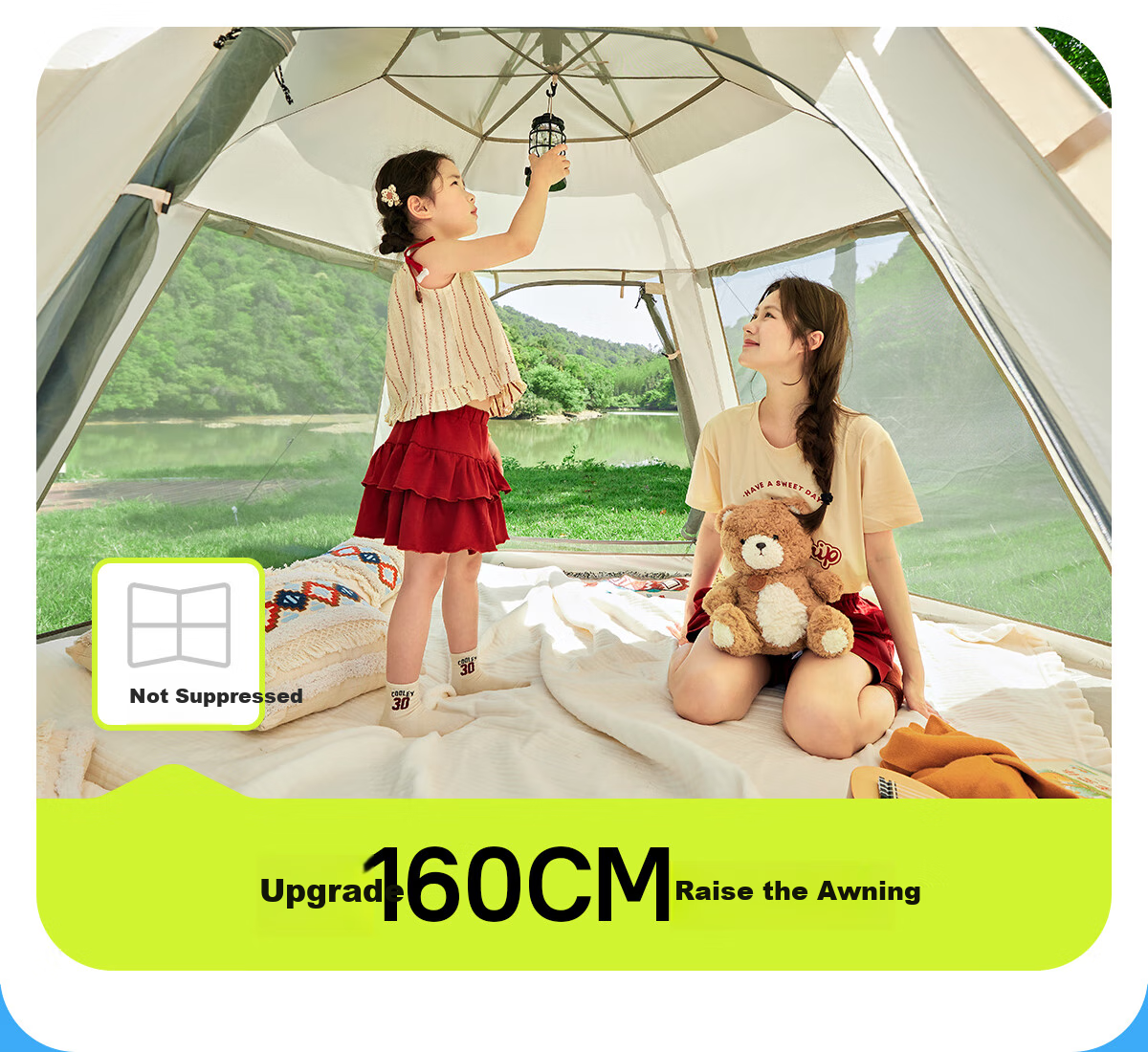 CAMEL X Outdoor Canopy Tent, Foldable Portable Hexagonal Camping Overnight Outdoor Camping Complete Set of Equipment 13