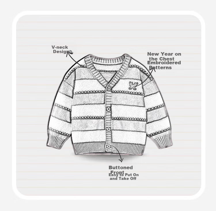 Ciciibear [Antibacterial, Anti-Static, Anti-Pilling] Baby Cardigan Sweater, New Year Winter Style, Thickened Warm Clothing, Boys' Outerwear 14