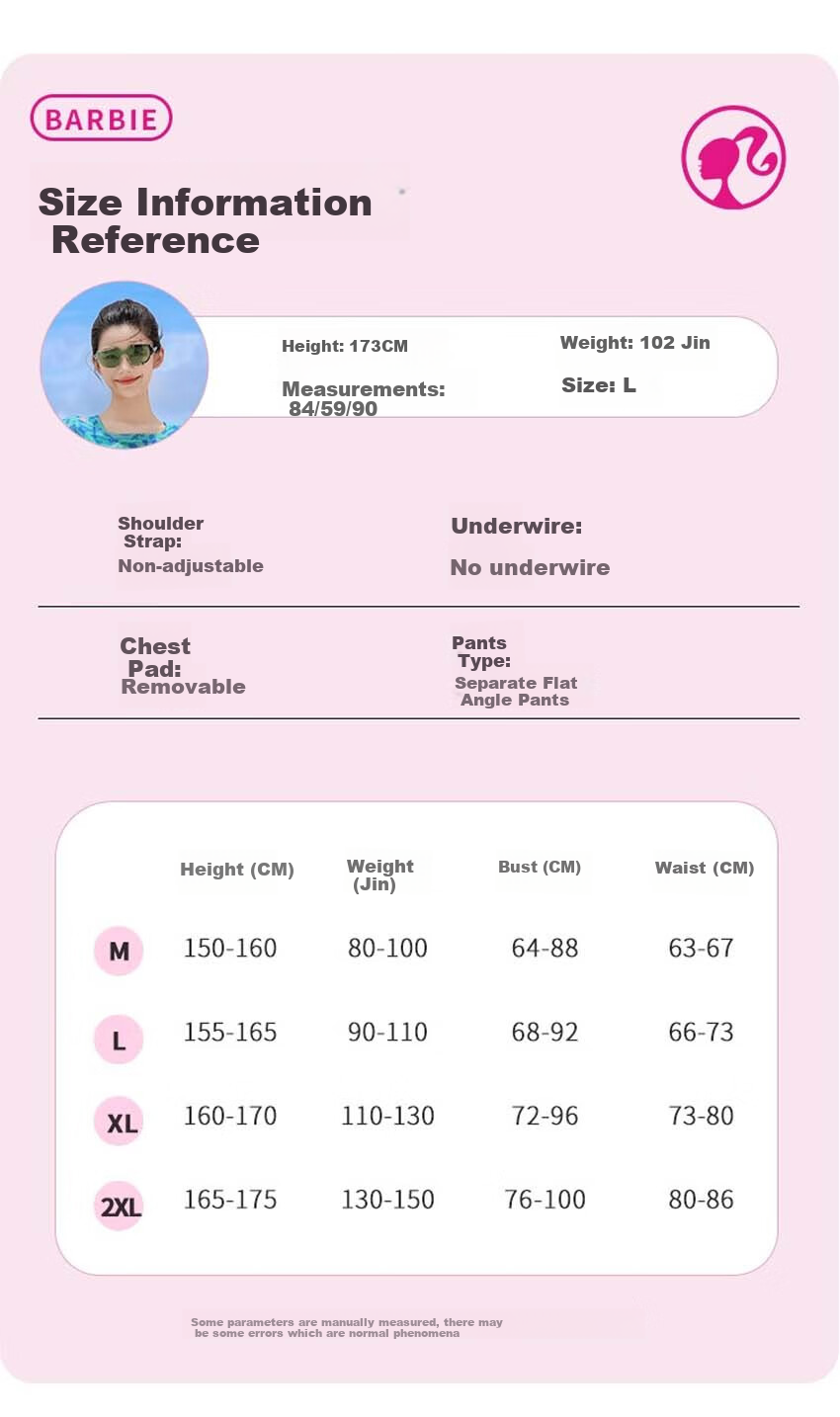 Barbie Women's High-End Conservative Long-Sleeve Swimsuit Set with Skirt for Beach Vacation, Slimming And Concealing Three-Piece Swimwear 7