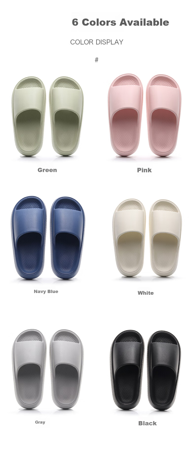 GUOLUOFEI Thick-Soled Slippers for Men, Summer Outdoor Wear, Squishy Feel, Indoor Couples Bathroom Shower Sandals, Green, Size 38-39 8