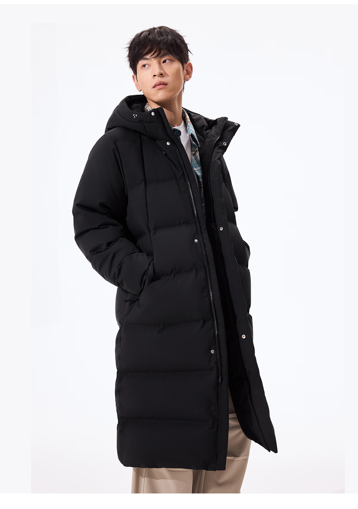 Panda Zhang Yuxi Outdoor Seamless Down Jacket Unisex Long Over-the-Knee Water-Repellent Warm Coat Autumn Winter New 22
