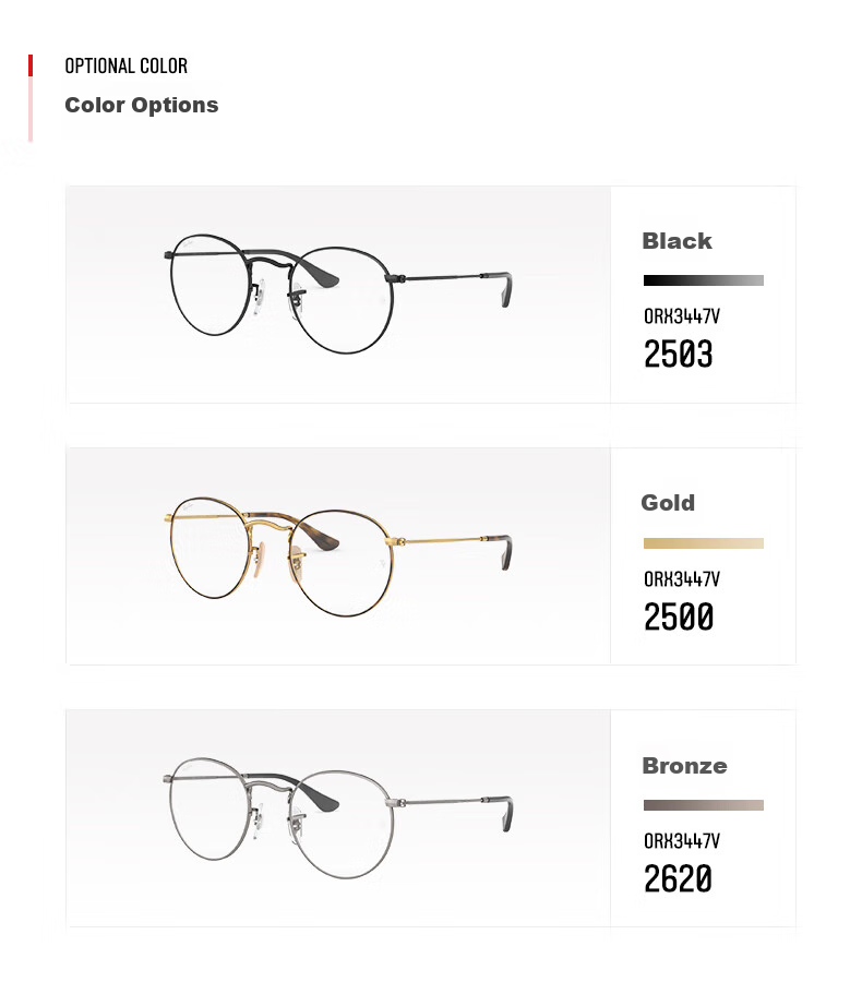 RayBan RayBan Myopia Glasses, Round Retro Frame, 0RX3447V 10