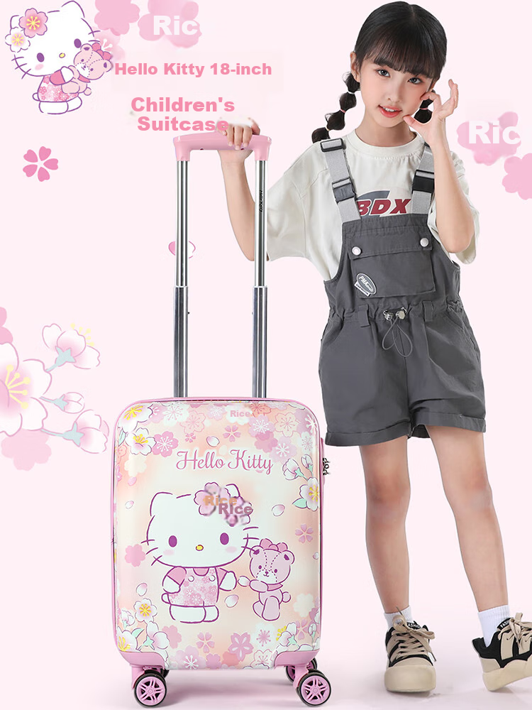 Mesuca X Sanrio Kuromi Password Lock Suitcase with Universal Wheels, Girls' Trolley Case, 18-Inch Children's Luggage, Carry-On Suitcase 3