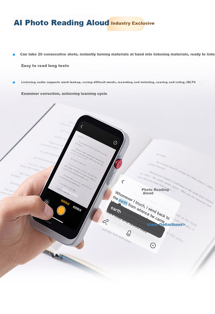 Youdao All-Screen Listening Treasure M7 128GB [Gaokao Original Sound], AI English Learning Device, Audio Player, Vocabulary Machine, Study Aid, Repeater 19