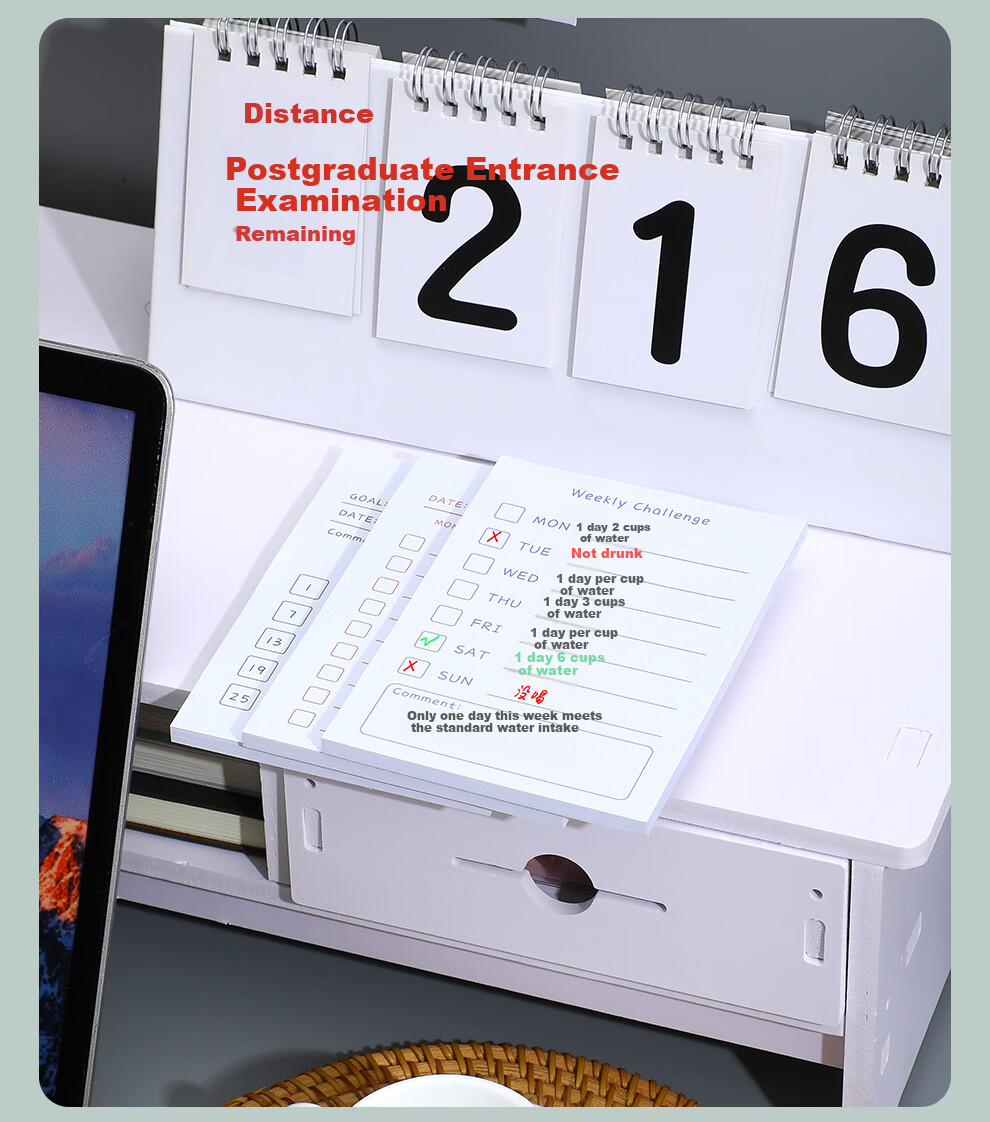Faramon Daily Check-In Sticky Notes, 30-Day Self-Discipline Tracker, Exam Preparation Time Management Planner for Students, Weekly And Monthly Schedule Notebook, 4-Pack 8