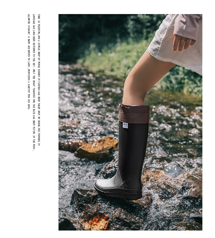 Warrior Unisex Waterproof Non-Slip Outdoor Hiking Rain Boots Foldable Durable Rain Shoe Covers 1003 Black Size 40 15