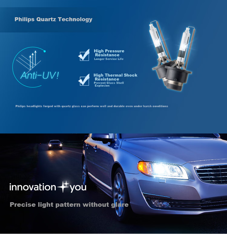 PHILIPS Automotive Xenon Headlights, D3S 35W White Light 6000K, Precise Beam Pattern Not Glaring, 2-Pack 4