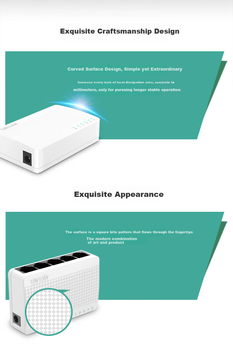 Tenda 5-Port Gigabit Switch, 4-Port Home Switch, Surveillance Network Cable Splitter, Flow Divider, Hub, Converter, Small HUB SG105 2