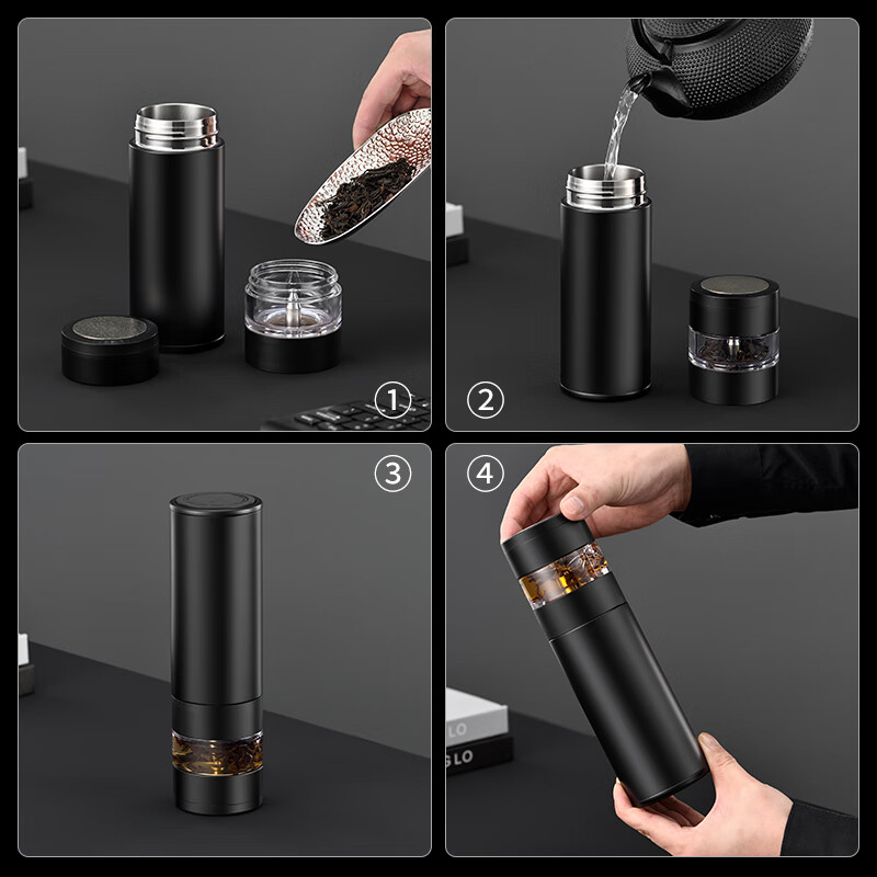 Eno 2025 New Titanium Insulated Cup Pure Titanium Tea Separation Tea Infuser High-end Water Bottle Custom Gift