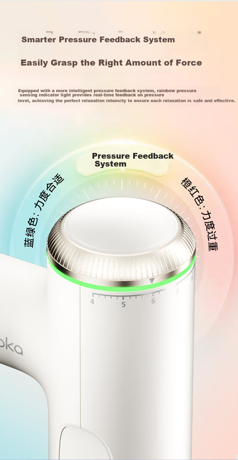Beoka Massage Gun with Adjustable Depth, Sports Deep Muscle Relaxation, Portable Thigh Shoulder Neck Back Massager, Teacher's Day Gift for Boyfriend Girlfriend, XMax White 7