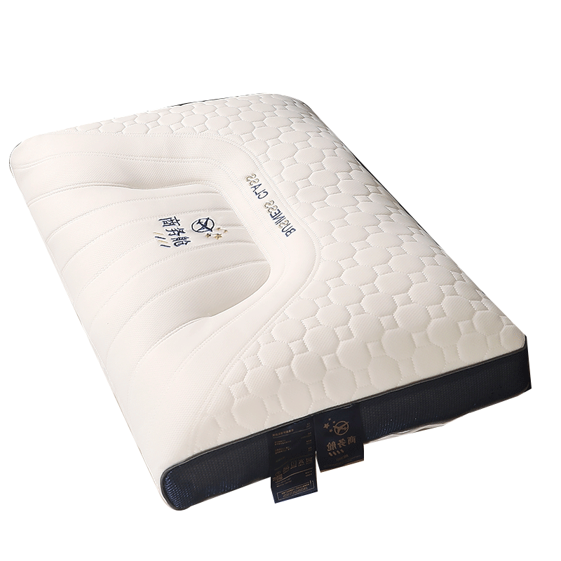 Yalu Latex Pillow Neck Support Sleep Aid Natural Rubber Pillow Core Single Student Dormitory Home Blue Medium Pillow