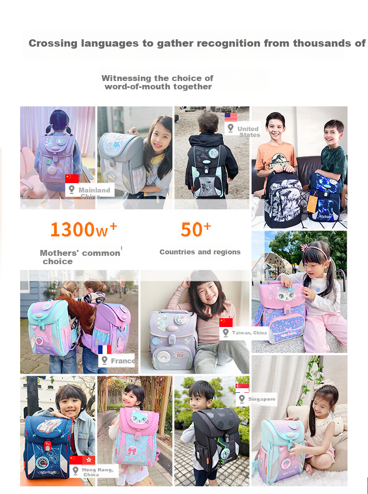 TigerFamily Tiger Backpack for Primary School Students Grades 3-6 And Middle School Students, Spine-Protecting Lightweight Double Shoulder Bag 3