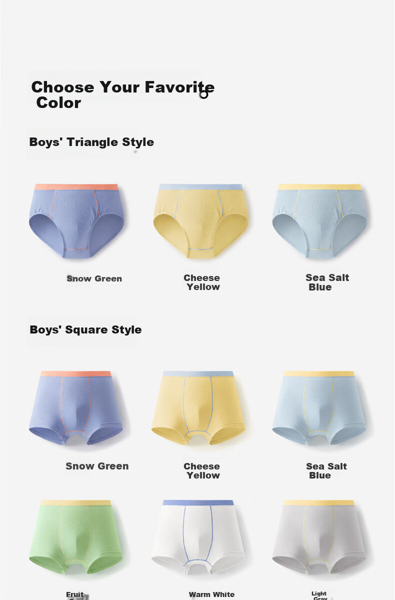 Bananain 355C Children's Underwear, Boys And Girls Boxer Briefs, Cotton-Like Feel, 10A Antibacterial, for Ages 3-6 Teenagers And Babies, 3 Pieces 15