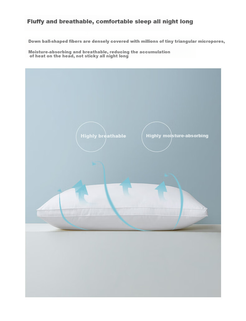 La Torretta Pillow, down Alternative Pillow, 95% White Goose Down Pillow Core, High-Elasticity Star-Rated Hotel Satin Goose Down Pillow, One Piece 8