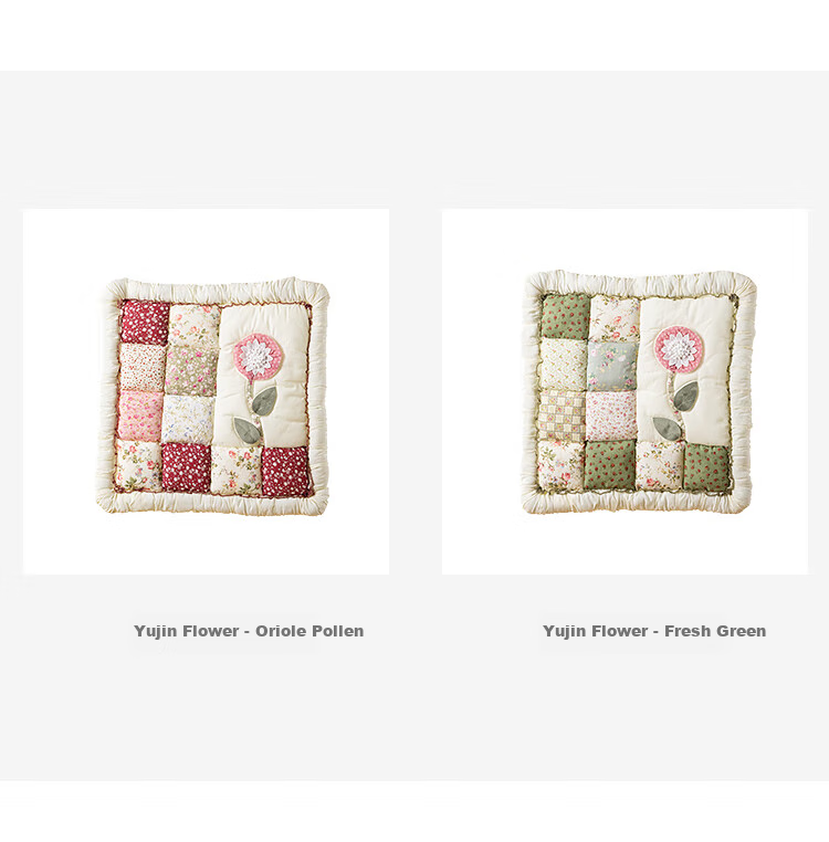 Fanyejia Car Seat Cushion, Winter Chair Seat Cover, Home Use, Warm, Non-Slip, Floral Fabric, Steamed Bun Pattern, Office Seat Cushio 5