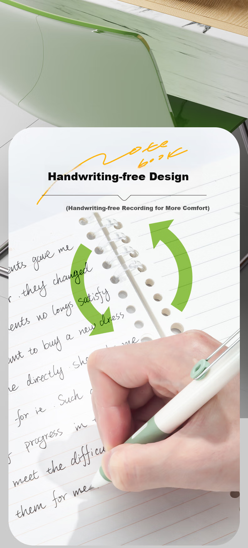 M&G Stationery A7 60-Sheet Spiral Pocket Notebook Portable PP Vertical Flip Loose-Leaf Grid Notebook XA7501G3 2