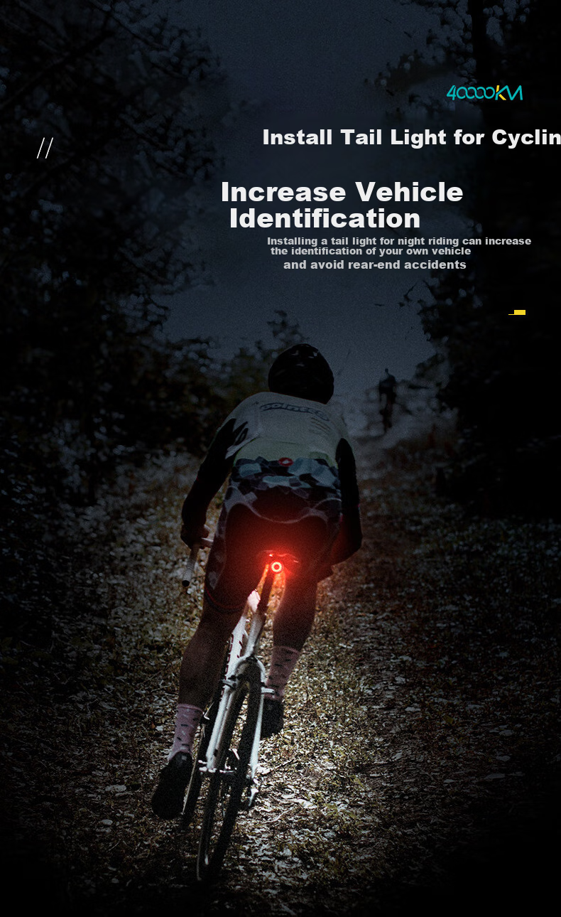 Siwangongli Bicycle Taillight, Night Riding Warning Light, Mountain Bike And Road Bike Intelligent Sensor Brake Taillight, Bow-Shaped Model 2