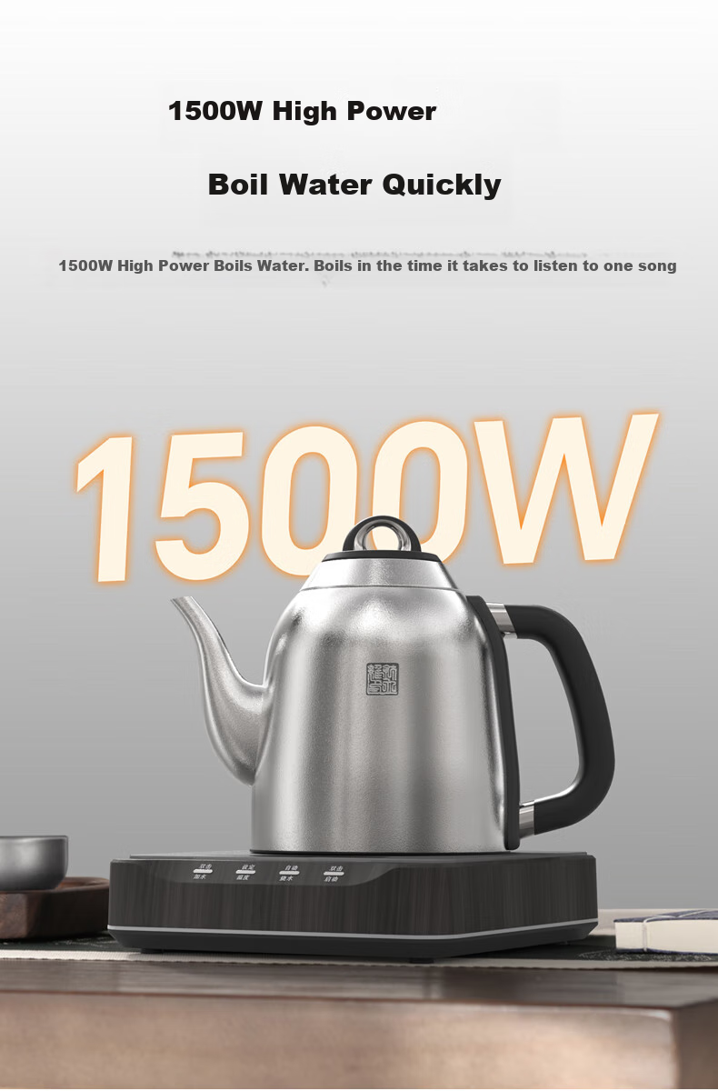 TILIVING (Titanium Living) Pure Titanium Ice Flower Automatic Water-Filling Kettle, Electric Kettle, Tea Table Kettle, Electric Tea Stove Kettle, Bottom Water-Filling, Heat Preservation, Integrated Constant Temperature Boiling Water Teapot 5
