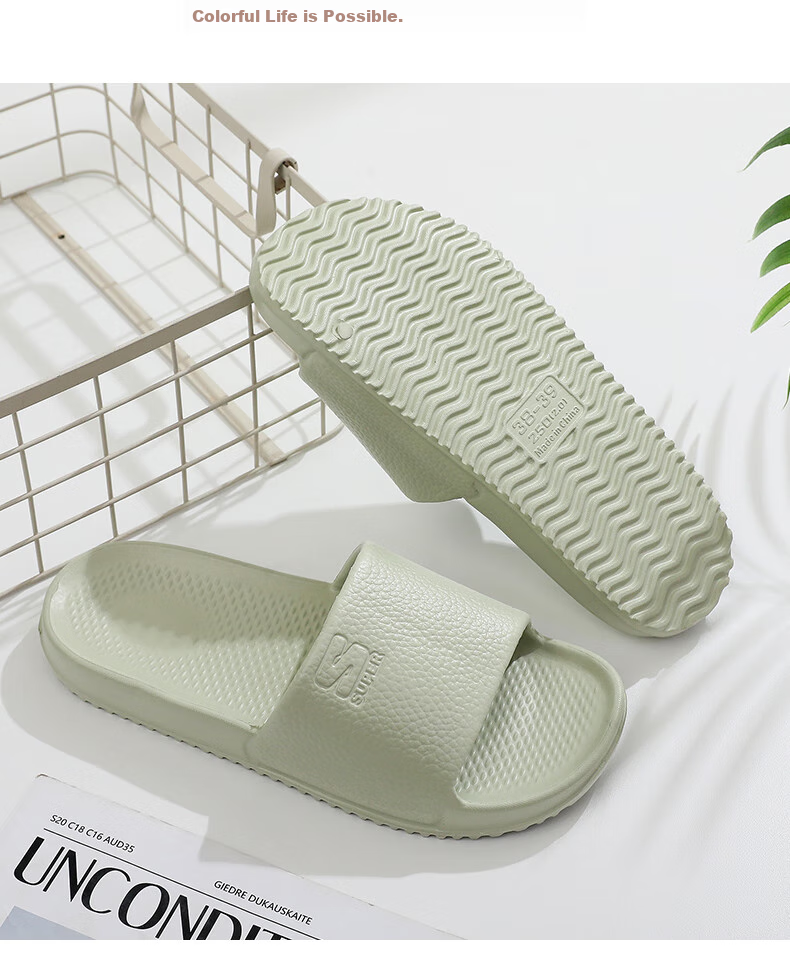 GUOLUOFEI Home Slippers for Men And Women, Summer Stepping-In Feeling Couple Bathroom Shower Outdoor Thick-Soled Sandals, Coffee Color, Size 44-45 10