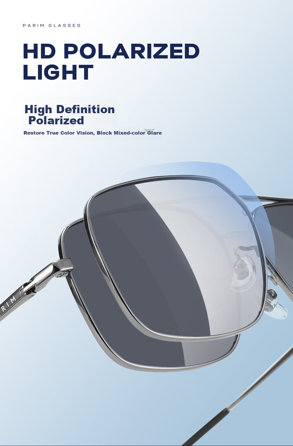 PARIM Sunglasses for Men, Polarized UV Protection Glasses, Square Large Frame Sunglasses, Trendy Driving Glasses, Sun Protection Fishing Glasses 4