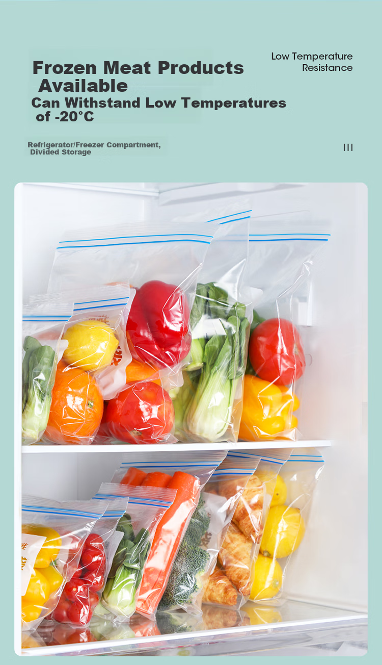 MARYYA Food Storage Bags Large And Medium Size Combo Pack of 40, Thick Disposable Refrigerator Portioning Fresh-Keeping Transparent Self-Sealing Bags 6