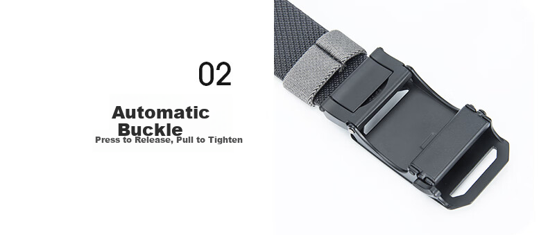 TFO Competition-Grade Automatic Waist Belt, Outdoor Tactical Woven Belt Fashionable Trouser Belt 2802415, Gray 9