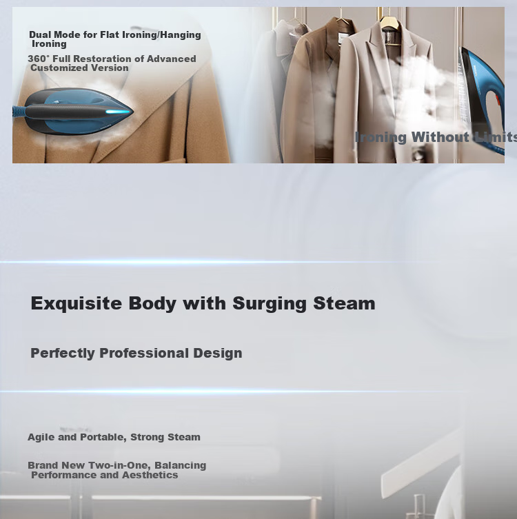 PHILIPS Handheld Booster Steam Iron, Home Garment Steamer, Non-Destructive Ironing Machine, 110g/min, 1.5L Capacity, Smart Temperature Control, GC7846/88 2
