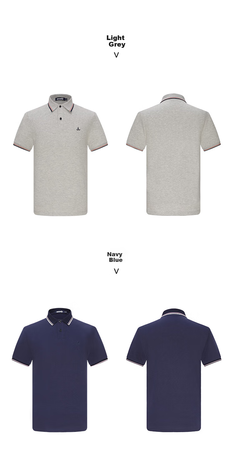 Navigare Small Sailboat Short-Sleeve Polo Shirt for Men, Summer Pure Cotton Simple Commuter Collared Top 1125521311 22