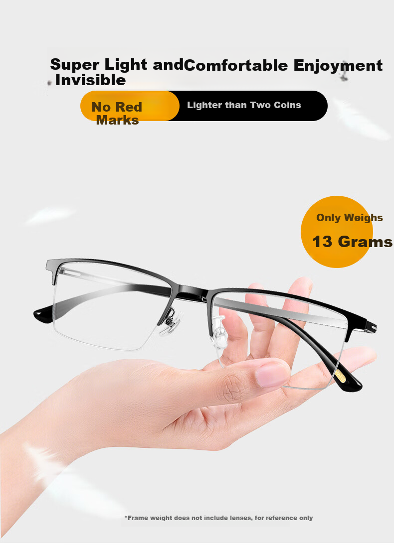 Yupintang Reading Glasses for Men And Women, Japanese Imported Smart Zoom And Color-Changing Anti-Blue Light Glasses, Ultra-Light Titanium Metal Self-Operated Mid-Autumn Festival 11