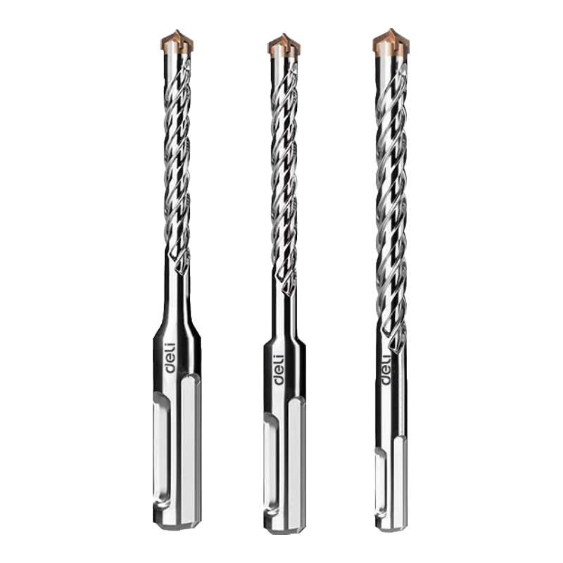 Deli Electric Hammer Impact Drill Bit for Drilling Cement Concrete Cross Round Shank [10+12+14]*150mm