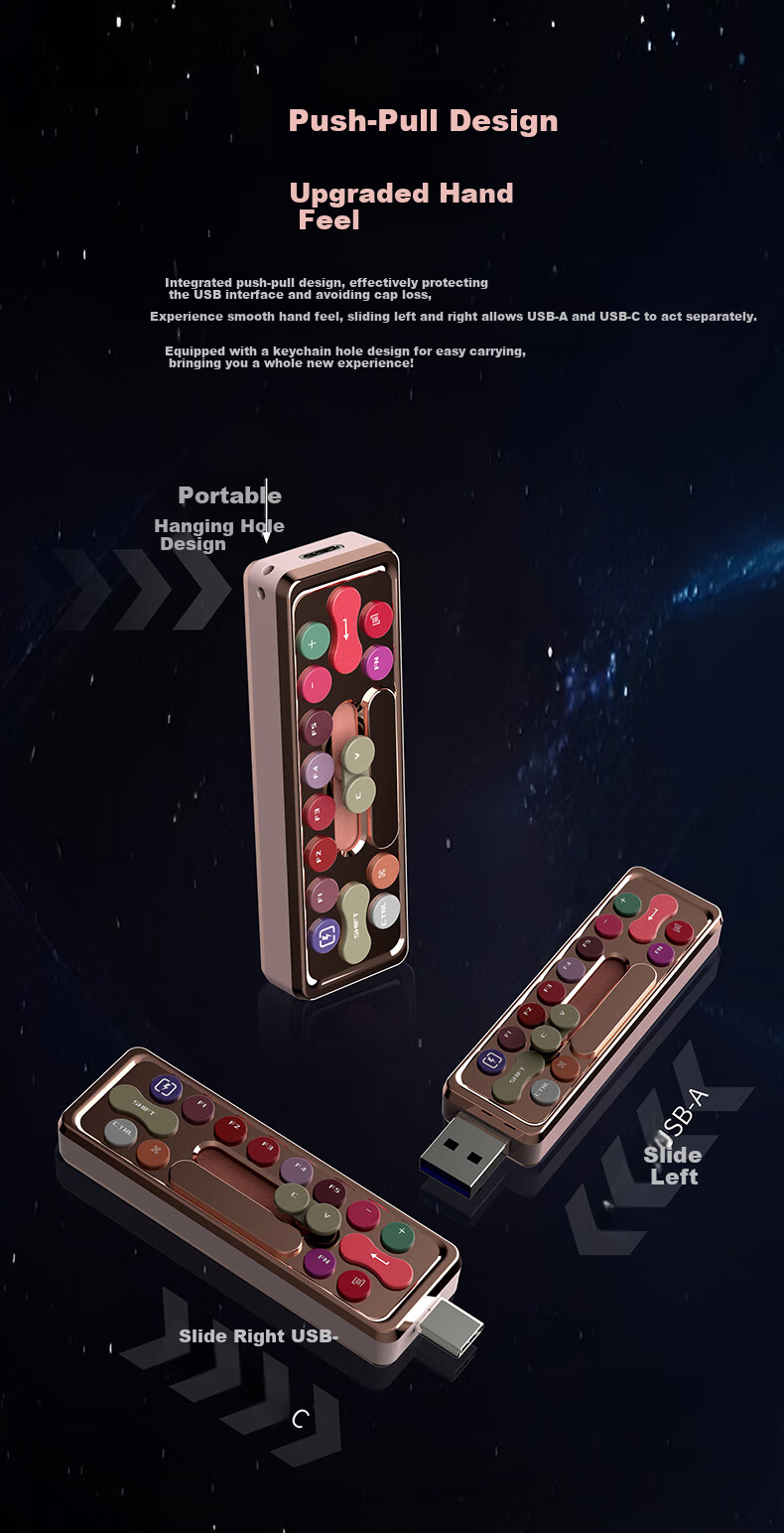 Lenovo 256GB Xiaoxin Solid State USB Flash Drive, Read Speed up to 550MB/s, Dual Interface USB3.2&Type-C High-Capacity Universal Flash Drive for Phones And Computers, Rose Gold 7