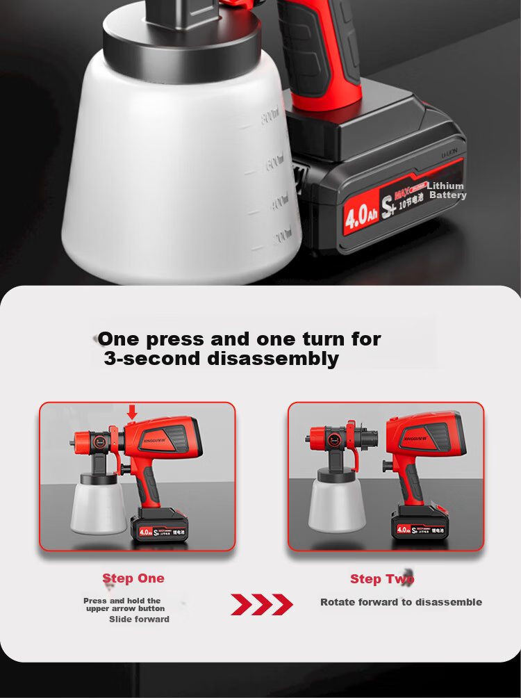 Xinggu Electric Paint Sprayer, Latex Paint Sprayer, Lithium Battery Paint Gun, Wall Painting Tool, Handheld Spray Bottle, High Atomization Single 16