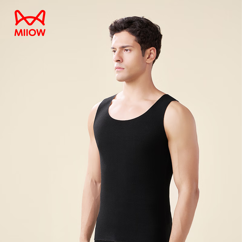 MiiOW Goat Cashmere Silk [0 Polyester Fiber] Double-Sided Fleece Warm Vest Men 2025 Autumn Winter New Arrival