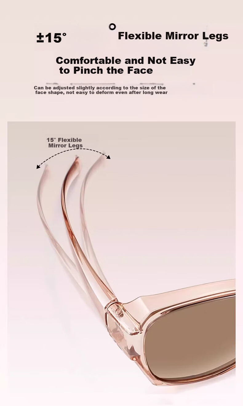 Kaponi Sunglasses Clip-On for Women, Polarized UV Protection, Anti-Glare, Large Frame, Slimming Effect, Clip-On Driving Glasses 10