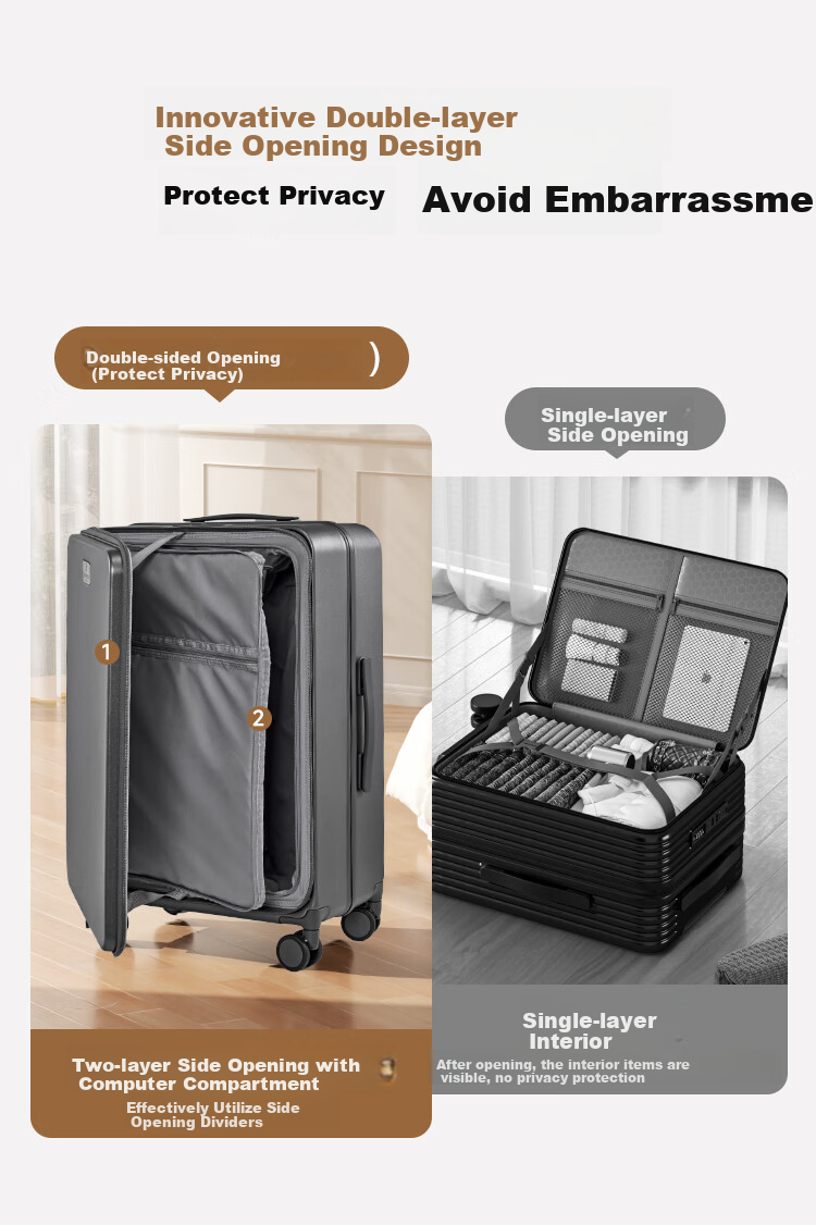 One's Member Kesisichuang PC Side-Opening Luggage Suitcase for Men And Women Students Travel Password Trolley Case Leather Suitcase Green 24 Inch 3