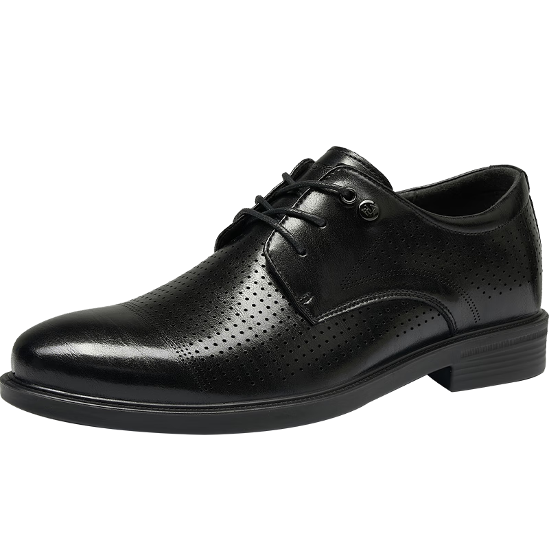 HLA Men's Lace-Up Formal Derby Shoes HAAPXM2EBH184 Black Perforated Internal Height Increase Size 39