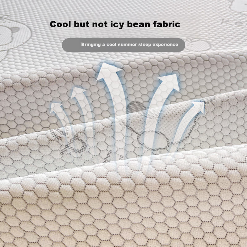 Hongdou Class A Ice Bean Cooling Mat Summer Ice Silk Soft Mat Dormitory Single Summer Cooling Mat 1.8*2m Ice Bear Blue