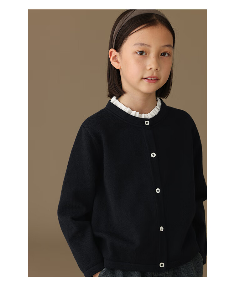 Hacikis Kids Autumn Winter Girls Coat Sweater Casual School Style Children's Knitted Cardigan Big Kids Dark Navy 110 2
