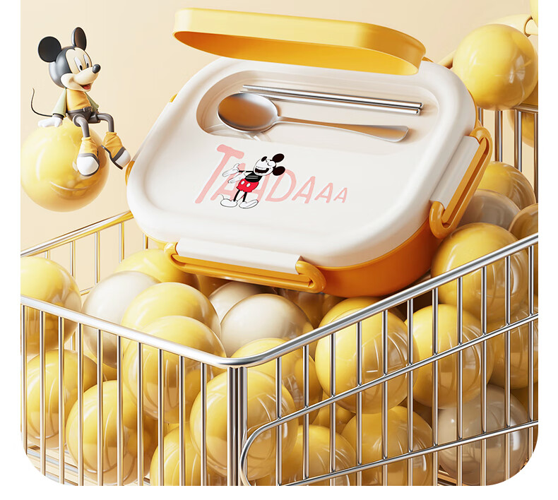 Ymer Children's Insulated Lunch Box Student Special School Partition Bento Box Office Stainless Steel 316 Mickey 25