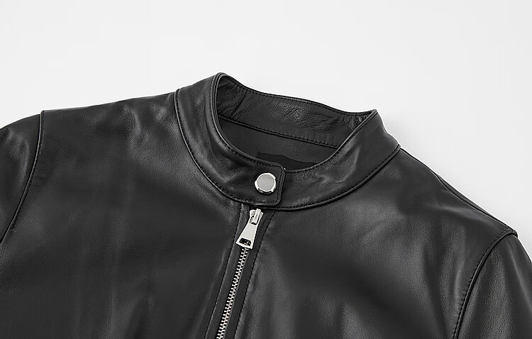 Demana Minimalist Unisex Winter Motorcycle Style Sheepskin Stand Collar Comfortable Slimming Fashionable Short Jacket for Women 8
