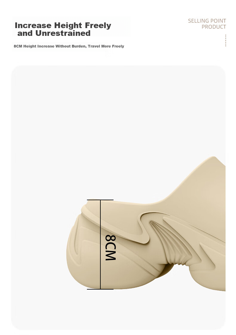 Qisefang Thick-Soled Slippers for Women, Outdoor Wear, Height-Increasing Heel, Summer Beach Platform, Non-Slip Home Sandals, White, Size 38-39 5