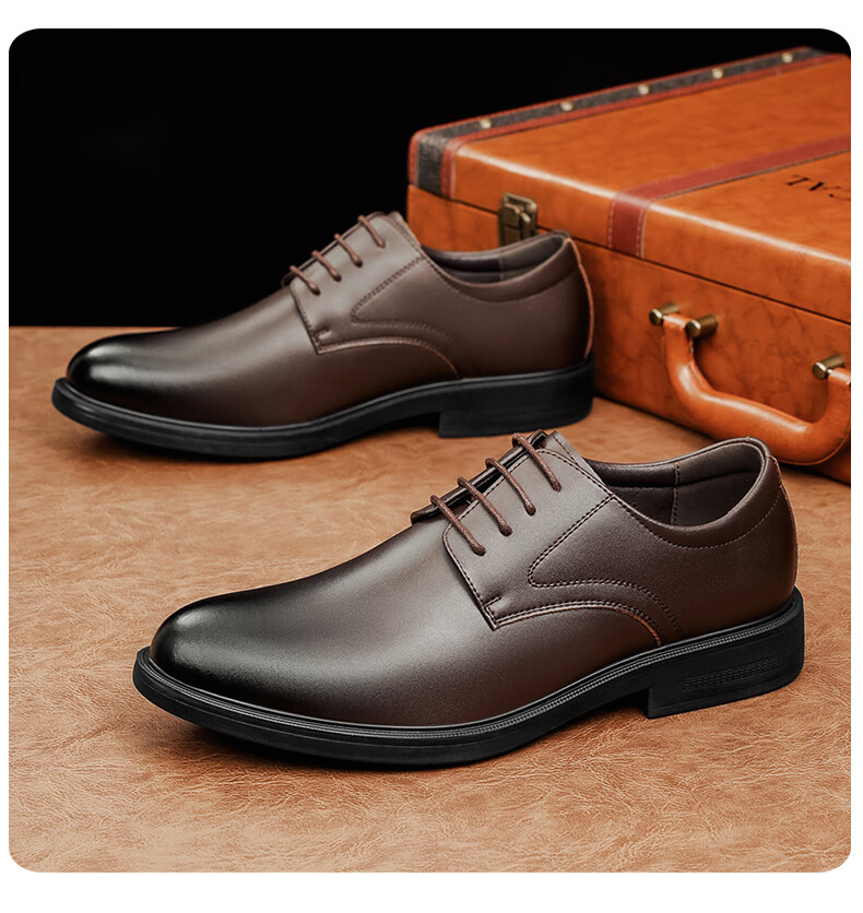 Huili (Warrior) Men's Shoes, Mid-Autumn Festival Gift, Casual Shoes, Men's Business Heightening Leather Shoes, 2413G Black, Size 40 10