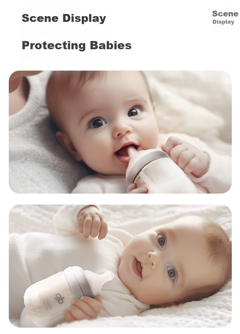 Gb Baby Anti-Colic PPSU Bottle, Anti-Choking Nipple, Breast-Like Milk Bottle, Gravity Ball Bottle, Platinum Series, Gray 16