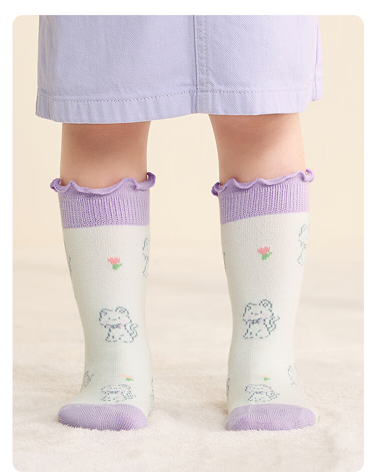 BALABALA BalaOne Children's Socks Autumn Winter Girls' Socks Jacquard Medium to Large Kids Wool Blend Three-Pair Pack 208425172001 1