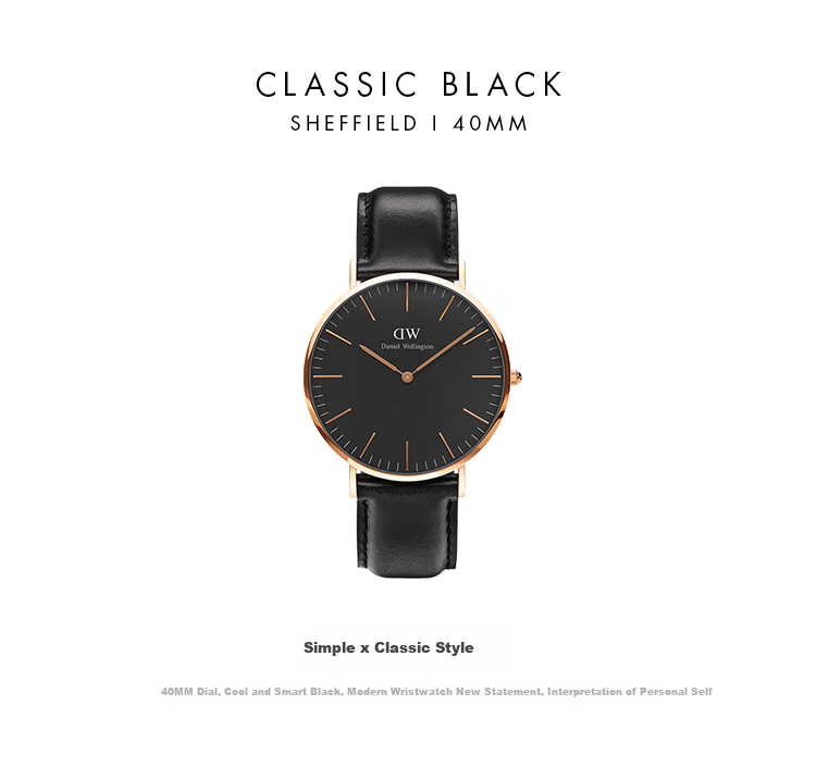 DanielWellington DW Men's Watch, Classic Leather Simple Fashion European And American Quartz Wristwatch, Birthday Gift for Boyfriend, DW133 2